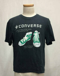 #70_0017 送料無料 【中古品】 [CONVERSE] Tシャツ 半袖 メンズ Lサイズ ネイビー プリント