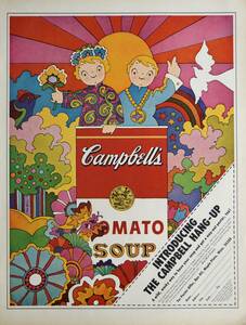 稀少！1968年キャンベル広告/Campbell`s/キャンベル・キッズ/スープ/ポップアート/イラスト/G