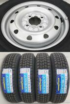 新品タイヤ 中古鉄ホイールセット 145/80R13 75Q 13インチ 13x4.00B 4穴 PCD100 グッドイヤー 冬 a18124_画像4