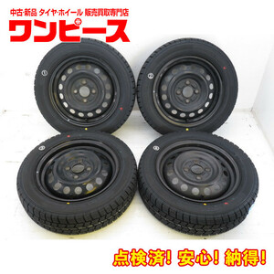 新品タイヤ 中古鉄ホイールセット 155/65R14 75Q 14x4.5J 4穴 PCD100 グッドイヤー 冬 a17974