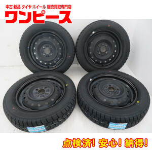 新品タイヤ 中古鉄ホイールセット 155/65R14 75Q 14x4.5J 4穴 PCD100 グッドイヤー 冬 スズキ a18150