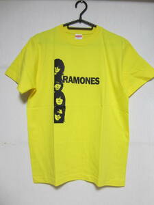 即決★新品バンドＴシャツ★ラモーンズ★RAMONES★初期４人の顔柄★イエローボディ×ブラックプリント★S/M/L/XLサイズ