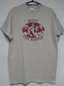 即決★新品バンドＴシャツ★モット・ザ・フープル★MOTT THE HOOPLE★ベージュボディ×ワインレッドプリント★S/M/Lサイズ対応可能