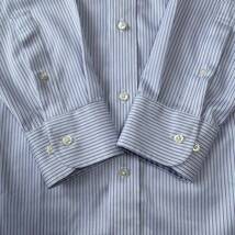 BD長袖シャツ ストライプ パープル系 ブルー系 サイズ39-78 トップス Yシャツ ビジネスシャツ スーツ ボタンダウン メンズ_画像5