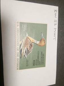 アメリカ、Hunting Stamp 1986 #RW 53 未使用ヒンジ無し、美品