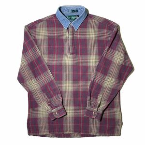 90s Vintage Ombre Plaid Flannel Shirt