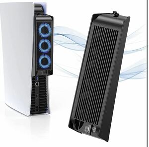 350) PS5アクセサリ用の冷却ファン LEDライト付き 冷却ファン PS5コンソール用放熱 3.0 USBポート付 外付けクーラー ディスク版