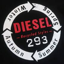 新品★ディーゼル DIESEL★大きいサイズ★セクシーな ブラック Tシャツ★ホワイト レッド ロゴプリント★Recycled Styles 黒 2XL☆961_画像4