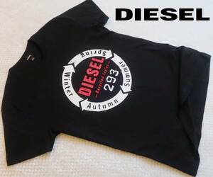 新品★ディーゼル DIESEL★セクシーな ブラック Tシャツ★ホワイト レッド ロゴプリント★Recycled Styles 黒 白 赤 L☆953