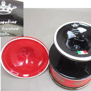 C046*イタリア陶磁器* Fiorentine 赤×黒 キャンディー入 1点 /蓋物お菓子入れ /未使用 /剥離あり【送料込】の画像6