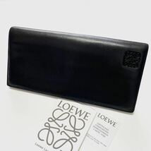 ★LOEWE ロエベ アナグラム 二つ折り 長財布 バイカラー ブラック×ネイビーブルー メンズ 男性【鑑定済み 本物保証】_画像1