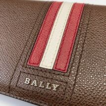 ★ほぼ未使用BALLY バリー メンズ 二つ折り 長財布 ブラウン ストライプ TALIRO.LT 【鑑定済み 本物保証】_画像3