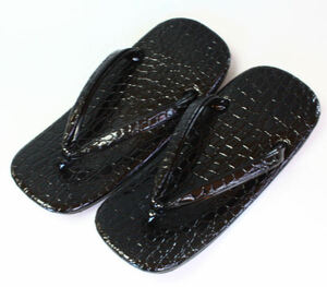  crocodile sandals setta real leather bottom [965] black LL size 