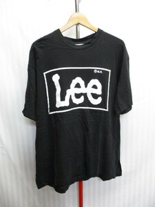 USA製　LEE　リー　90sヴィンテージ　Tシャツ　ビッグロゴTシャツ　半袖シャツ　メンズM　黒　半袖カットソー　デカロゴシャツ　06211