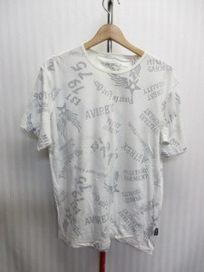 AVIREX　アヴィレックス　総柄Tシャツ　メンズL　白Tシャツ　白シャツ　半袖シャツ　ミリタリーシャツ　半袖カットソー　半袖ウエア　07141