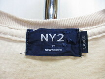 USA製　NY2 BY NEW YORKER　ニューヨーカー　Tシャツ　メンズL　ベージュ　半袖シャツ　半袖カットソー　ボックスロゴTシャツ　07042_画像2