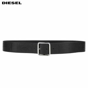 1円～【新品】DIESEL ディーゼル ◇どんなボトムスでも決まる！ ◇ ロゴエンボス レザーベルト B-ILLY ブラック 90サイズ 本物 SALE