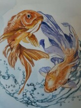 水彩画　金魚_画像4