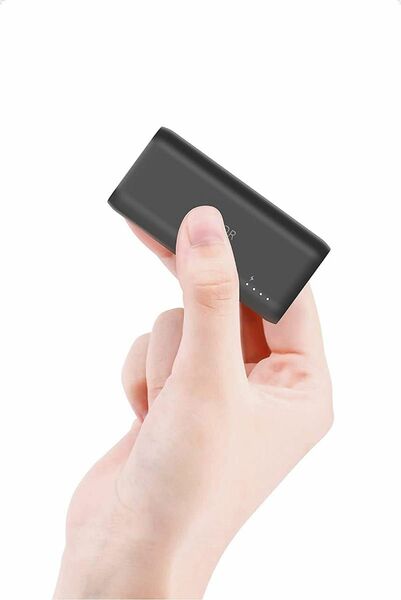 超軽量 モバイルバッテリー 小型 5000mAh スマホ充電器（Type－Cケーブル付き 日本語説明書付き）【PSE認証済】黒