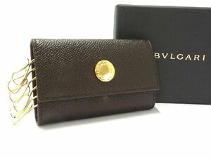 ■新品■未使用■ BVLGARI ブルガリブルガリ レザー 6連 キーケース 鍵入れ メンズ レディース ブラウン系 AN5248