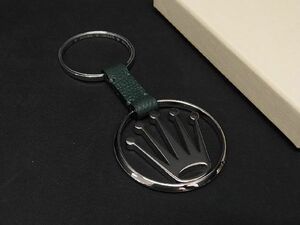 # new goods # unused # ROLEX Rolex key ring key holder charm men's lady's silver group × green group AN8019