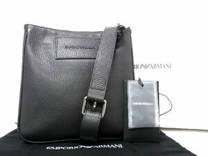 ■新品■未使用■ EMPORIO ARMANI エンポリオアルマーニ Y4M252 レザー クロスボディ ショルダーバッグ メンズ ダークグレー系 AM5669