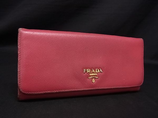 1円 PRADA プラダ サフィアーノレザー 二つ折り 長財布 ウォレット