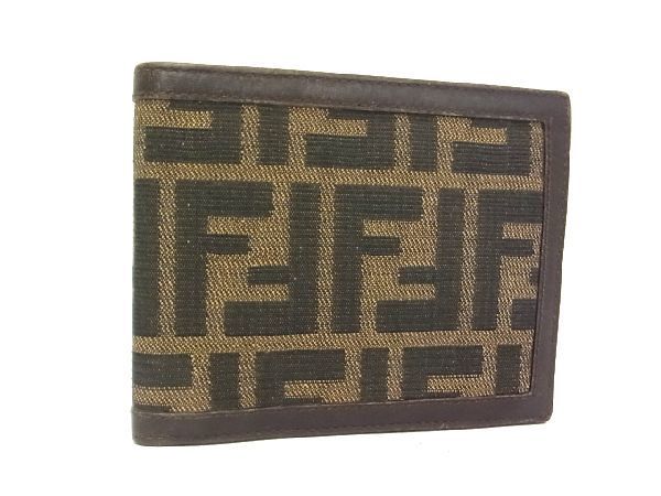 代引き人気 【人気】FENDI フェンディ ズッカ柄 折り財布 折り財布