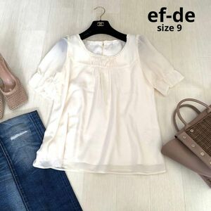 ef-de ef-de chiffon blouse short sleeves blouse eggshell white short sleeves 9 size 