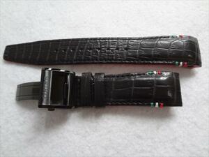 SEIKO original band Astro n crocodile leather belt 22mm SBXB037 8X82-0AL0 for black black / red color ( back surface ) D buckle attaching L0E6011M9