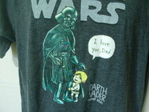 ssy6837 ■ DARTH VADER and son ■ 半袖 Tシャツ カットソー グレー 前後プリント クルーネック 大きいサイズ LL スターウォーズ_画像3