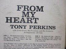 アンソニー・パーキンス TONY PERKINS トニー・パーキンス FROM MY HEART... フロム・マイ・ハート おもいでの歌 すきな歌 米 LP モノラル_画像4