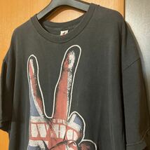 希少 90s〜『THE WHO』ユニオンジャック柄ピースサインVINTAGEバンドT-SH XL ザフー ヴィンテージ ビンテージ 古着 バンT ロックT_画像2