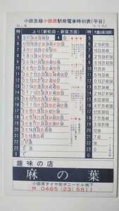 【◎未使用、レア物、年代物】小田急　小田原駅　時刻表 昭和56年1月　1981年　大雄山線　伊豆箱根鉄道　　東海道線　新幹線　送料安63円