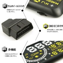 ヘッドアップディスプレイ 5.5インチ フロントガラスに反射 カラー選択 OBD2 タコメーター ..新品.. 速度計 電圧計 水温計 HUD_画像7