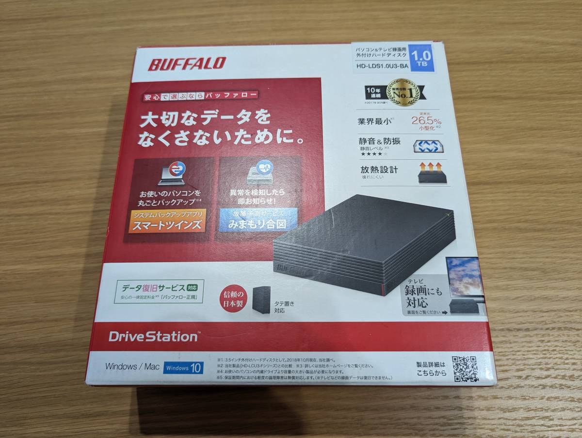 中古】 BUFFALO HD-LDS1.0U3-BA HDD 1TB ブラック バッファロー HD-LDS