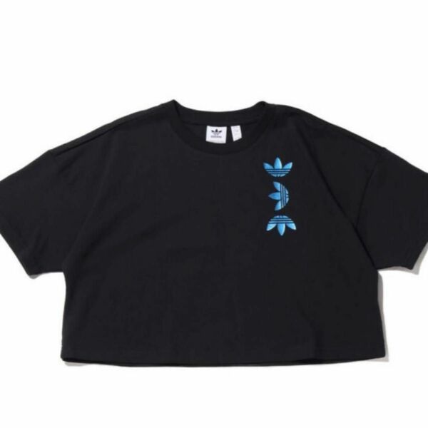 adidasアディダス　ショート丈ロゴTシャツ