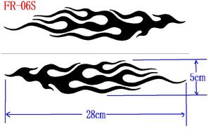 FR-06S★ ファイヤーパターン　　転写式　カッティングステッカー 2枚組　（全色選択可)