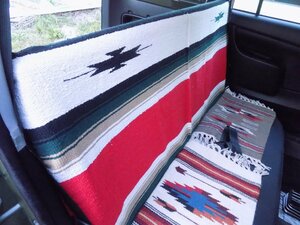 新品 エルパソ サドル ブランケット CHIMAYO STYLE MATS 茶 ダイヤモンド柄 ウール ラグ メキシカンラグ キャンプ プロボックス ハイエース