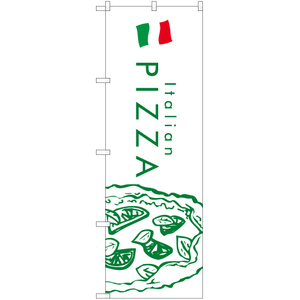のぼり旗 2枚セット PIZZA ピザ 国旗 (白地・緑) YN-7956