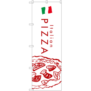 のぼり旗 3枚セット PIZZA ピザ 国旗 (白地・赤) YN-7955