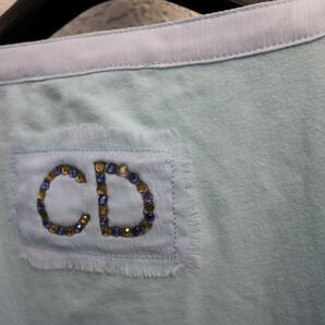 05SS 即決☆ Christian Dior クリスチャンディオール Archive ラインストーン装飾 シフォンレイアードTシャツ レディース44(フランス)の画像7