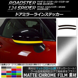 AP ドアミラーラインステッカー マットクローム調 マツダ/アバルト ロードスター/RF/124スパイダー ND系/NF2EK AP-MTCR2414