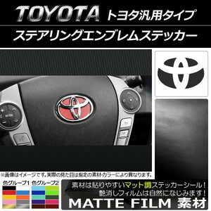 AP ステアリングエンブレムステッカー マット調 トヨタ汎用タイプ 色グループ2 AP-CFMT981