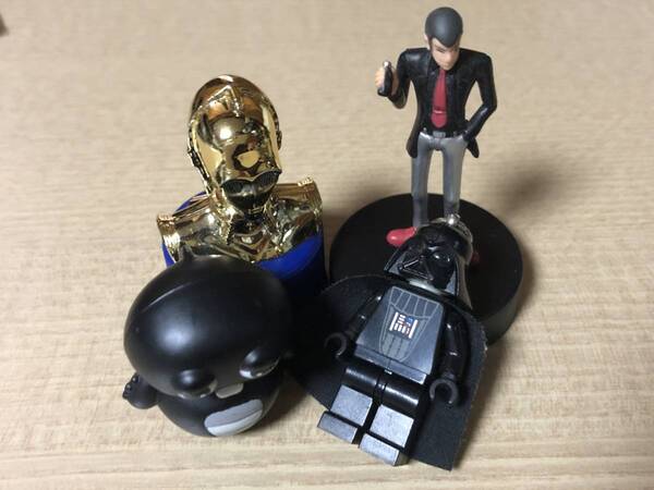 ※注意事項あります【スター・ウォーズ】ダース・ベーダー レゴLEGOキーホルダー◆C3PO ペプシキャップ ◆その他おまけ黒ガチャピン