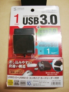 美品サンワサプライ USB3.0+USB2.0 コンボハブ カードリーダー付きブラックSANWA SUPPLY USB3.2 Gen1(USB3.1/USB3.0)1ポートUSB2.0 2ポート