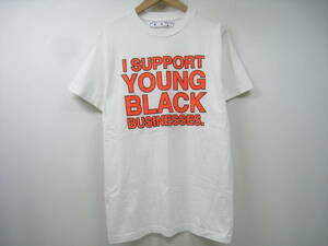 2020年 Off-White オフホワイト Tシャツ 半袖 トップス YOUNG BLACK プリントロゴ 白 ホワイト サイズS