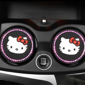 車用 コースター ピンクキラキラストン2個セット