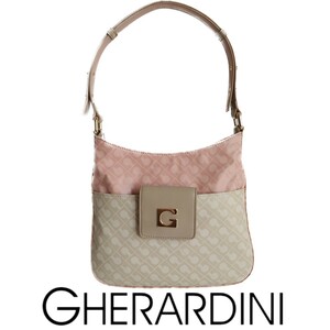  new goods tag attaching 53900 jpy GHERARDINI Gherardini softiG mania eggshell white × Mill key pink shoulder bag handbag 