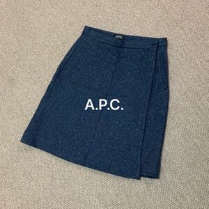 アーペーセー A.P.C. ひざ丈スカート 台形スカート リネン混　34 